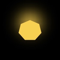 a yellow hexagon on a black background